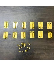 12 pcs Mini Hinges with Screws – Small Brass Hardware for Wooden Boxes, Models & Furniture