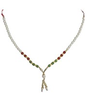 Hitech Sales Artificial Pearl and Bead Decorative Garland Mala for Pooja, Mandir, Home Dcor, and Festivals | Multicolor Design with Pendant Hanging (26 cm - Small - 1 Piece)