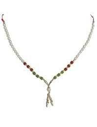 Hitech Sales Artificial Pearl and Bead Decorative Garland Mala for Pooja, Mandir, Home Dcor, and Festivals | Multicolor Design with Pendant Hanging (26 cm - Small - 2 Piece)