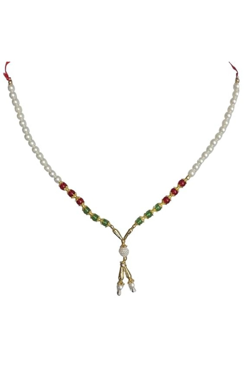 Hitech Sales Artificial Pearl and Bead Decorative Garland Mala for Pooja, Mandir, Home Dcor, and Festivals | Multicolor Design with Pendant Hanging (26 cm - Small - 2 Piece)