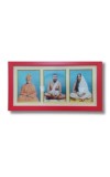 Hi tech Sales Swami Vivekananda & Ramkrishna Paramahansa & Sarada Maa photo frame | synthetic photo Frame with Glass | For wall, living room, gifts, pooja (Multicolor) (Red)