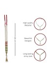 Hitech Sales Artificial Pearl and Bead Decorative Garland Mala for Pooja, Mandir, Home Dcor, and Festivals | Multicolor Design with Pendant Hanging (26 cm - Small - 1 Piece)