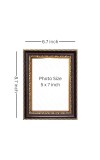 HiTechMart Ma Anandamayi Devi Photo Frame – Ornate Brown & Gold Wooden Frame | Spiritual Photo Frame for Home Temple, Meditation Room, or Office | Hindu God Picture for Devotional Decor (5x7 Inch)