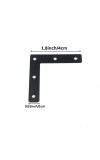 L-Shaped Flat Corner Brackets - Heavy Duty Iron Right Angle Braces with Pre-Drilled Holes for Furniture, Shelving, and Woodworking (Pack of 10) with 40 Screws.