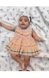 Cotton Sleeveless Baby Girl Frock for 0-9 Months – Soft & Comfortable Dress for Newborns & Infants (2, Peach)