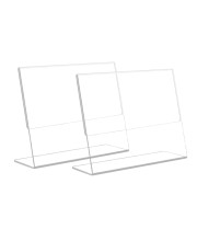 HiTechMart Acrylic Stand Holder for QR Code, Photos, Sign Display – Waterproof & Easy to Wipe, Clear Double-Sided Tabletop Frame for Office, Restaurant, Event,Home Use (4x6) (2)