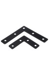 L-Shaped Flat Corner Brackets - Heavy Duty Iron Right Angle Braces with Pre-Drilled Holes for Furniture, Shelving, and Woodworking (Pack of 10) with 40 Screws.