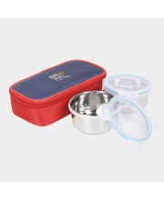 Hitech Sales 300ml Plastic & Steel Lunch Box – Red Leakproof Tiffin Box for Office & School
