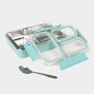 Hitech Sales Plastic & Steel Lunch Box – Compact, Durable & Leakproof – Green Hitech Sales Plastic & Steel Lunch Box – Compact, Durable & Leakproof – Green