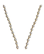 Hitech Sales Artificial Pearl Garland Mala Necklace | Decorative Pearl Chain for Pooja, Mandir, and Festive Decorations | White and Gold Beads Mala with Hanging Pendant (Small, 1, Piece) Hitech Sales Artificial Pearl Garland Mala Necklace | Decorative Pearl Chain for Pooja, Mandir, and Festive Decorations | White and Gold Beads Mala with Hanging Pendant (Small, 1, Piece)