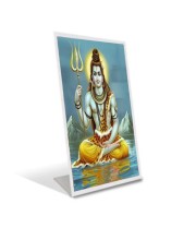 Car Desk/Table Top Lord Shiva Acrylic L-Style Photo Stand - 2.5x3.5 Inches, Compact And Stylish Spiritual Display (F6702)