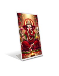 Car Desk/Table Top Lord Ganesha Acrylic L-Style Photo Stand - 2.5x3.5 Inches, Compact And Stylish Spiritual Display (F6657)