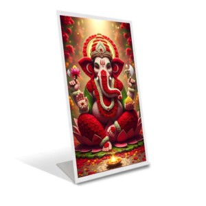 Car Desk/Table Top Lord Ganesha Acrylic L-Style Photo Stand - 2.5x3.5 Inches, Compact And Stylish Spiritual Display (F6657)