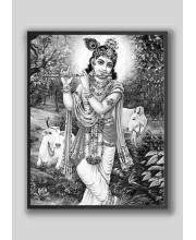 Hi Tech Sales Sri Krishna wood laminater Photo for wall hanging/gift/temple/puja room/home decor