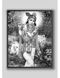 Hi Tech Sales Sri Krishna wood laminater Photo for wall hanging/gift/temple/puja room/home decor