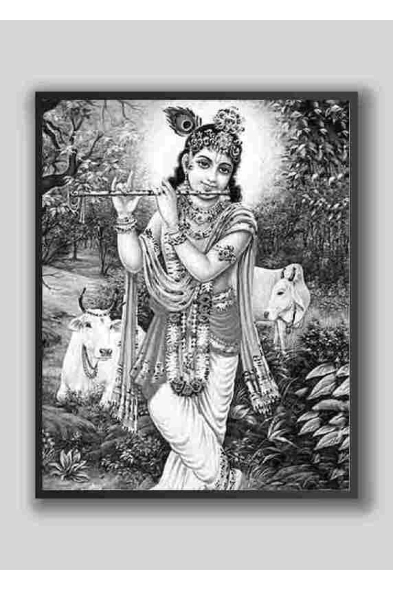 Hi Tech Sales Sri Krishna wood laminater Photo for wall hanging/gift/temple/puja room/home decor