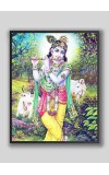 Hi Tech Sales Sri Krishna wood laminater Photo for wall hanging/gift/temple/puja room/home decor