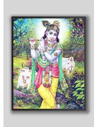 Hi Tech Sales Sri Krishna wood laminater Photo for wall hanging/gift/temple/puja room/home decor
