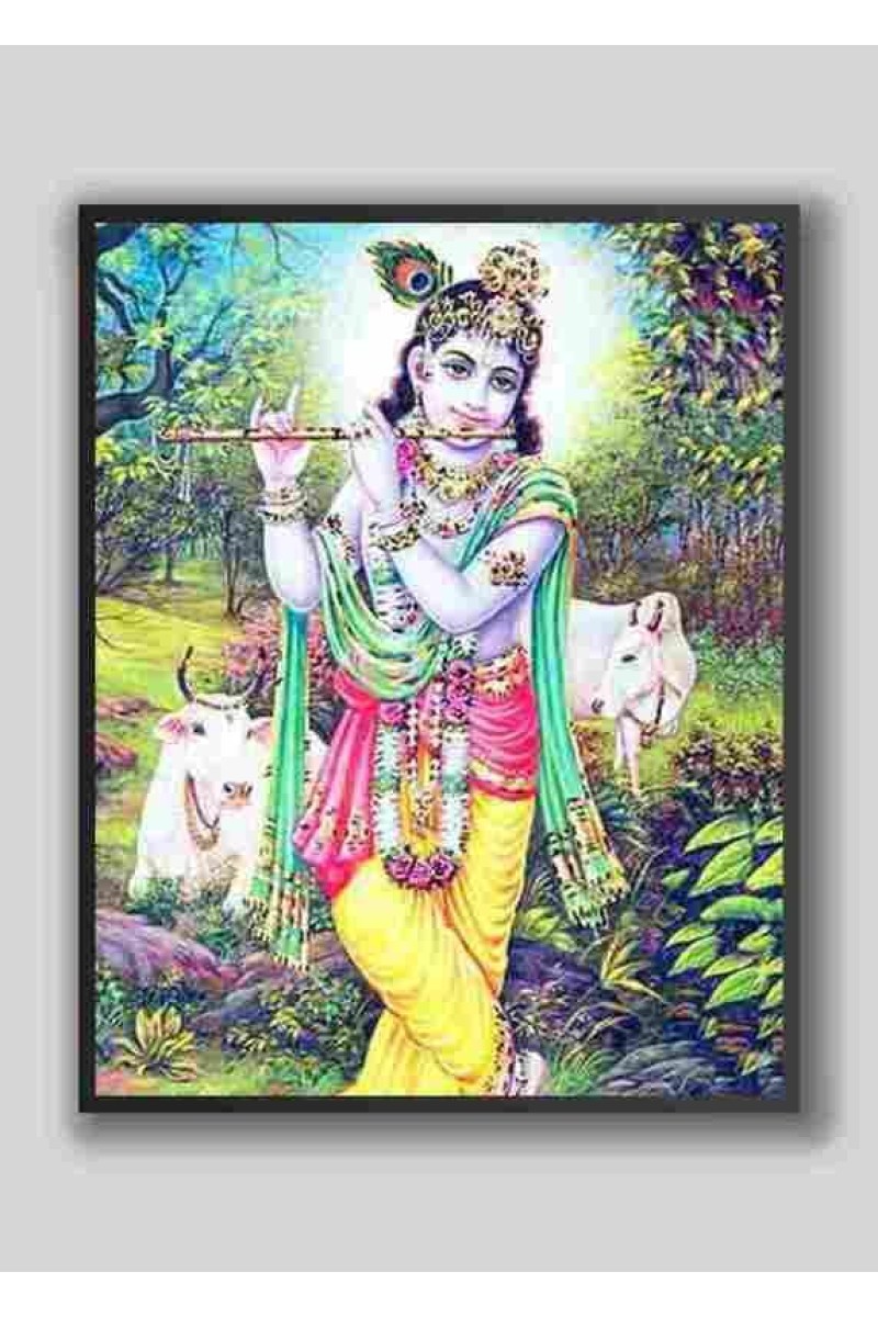 Hi Tech Sales Sri Krishna wood laminater Photo for wall hanging/gift/temple/puja room/home decor
