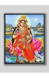 Divine Maa Laxmi Photo with Elegant Wood Lamination – Blessings for Your Home (12 x 15 inch, Colour)