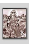 Divine Maa Laxmi Photo with Elegant Wood Lamination – Blessings for Your Home (10 x 12 inch, Sepia)