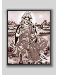 Divine Maa Laxmi Photo with Elegant Wood Lamination – Blessings for Your Home (10 x 12 inch, Sepia)