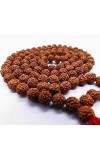 Handmade Rudraksha Mala 108 Beads – Puja, Chanting, Meditation Rosary (14.5inch/37.5cm) (Small)