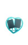 Heart Shaped Wall Hanging Photo Frame for 2 Pictures – Decorative Love Heart Collage Frame – Plastic Dual Photo Display for Bedroom, Living Room & Anniversary Gift (Light Green) (Light Green)