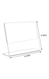HiTechMart Acrylic Stand Holder for QR Code, Photos, Sign Display – Waterproof & Easy to Wipe, Clear Double-Sided Tabletop Frame for Office, Restaurant, Event,Home Use (4x6) (2)
