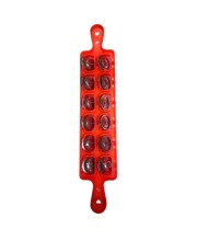 Khartal - Traditional Indian Hand Cymbals with Ergonomic Grip for Easy Playing, 10 Pair Set, Bright Orange Color (Red)