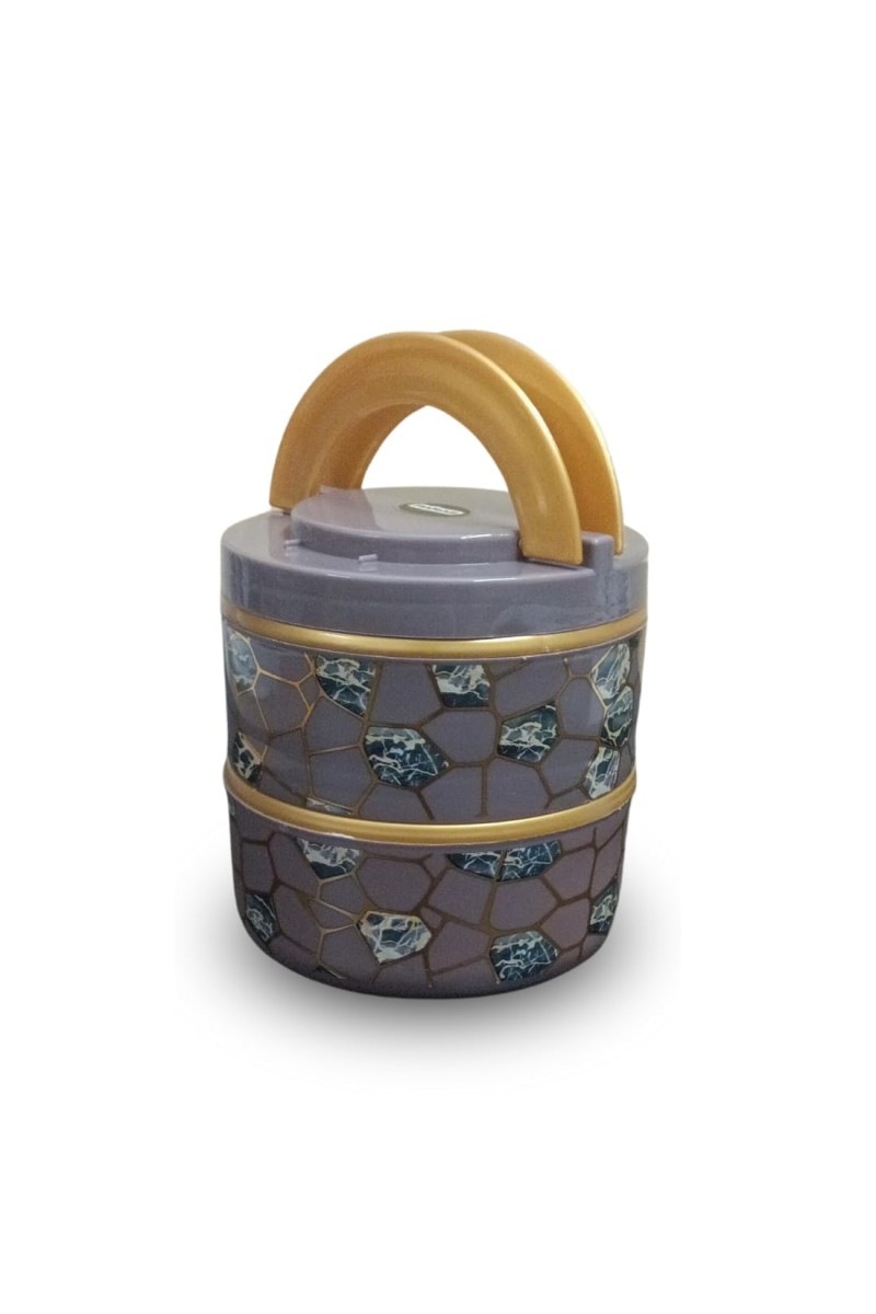 HiTechMart Stylish 2-Tier Lunch Box with Handle | Insulated, Leak-Proof Food Storage Container | BPA-Free, Portable Tiffin for Office, School, or Travel (Multicolor 2)