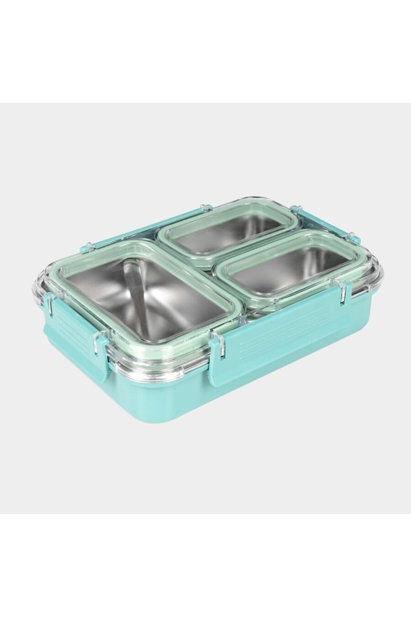 Hitech Sales Plastic & Steel Lunch Box – Compact, Durable & Leakproof – Green