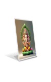 Car Desk/Table Top Ganupati Bappa Acrylic L-Style Photo Stand - 2.5x3.5 Inches, Compact And Stylish Spiritual Display (F6654)