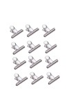 Hi Tech Sales 12 PCS Heavy-Duty 63mm Paper Round Binder Clips - Stainless Steel Paper Clamps for Office, Home, School
