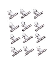 Hi Tech Sales 12 PCS Heavy-Duty 63mm Paper Round Binder Clips - Stainless Steel Paper Clamps for Office, Home, School