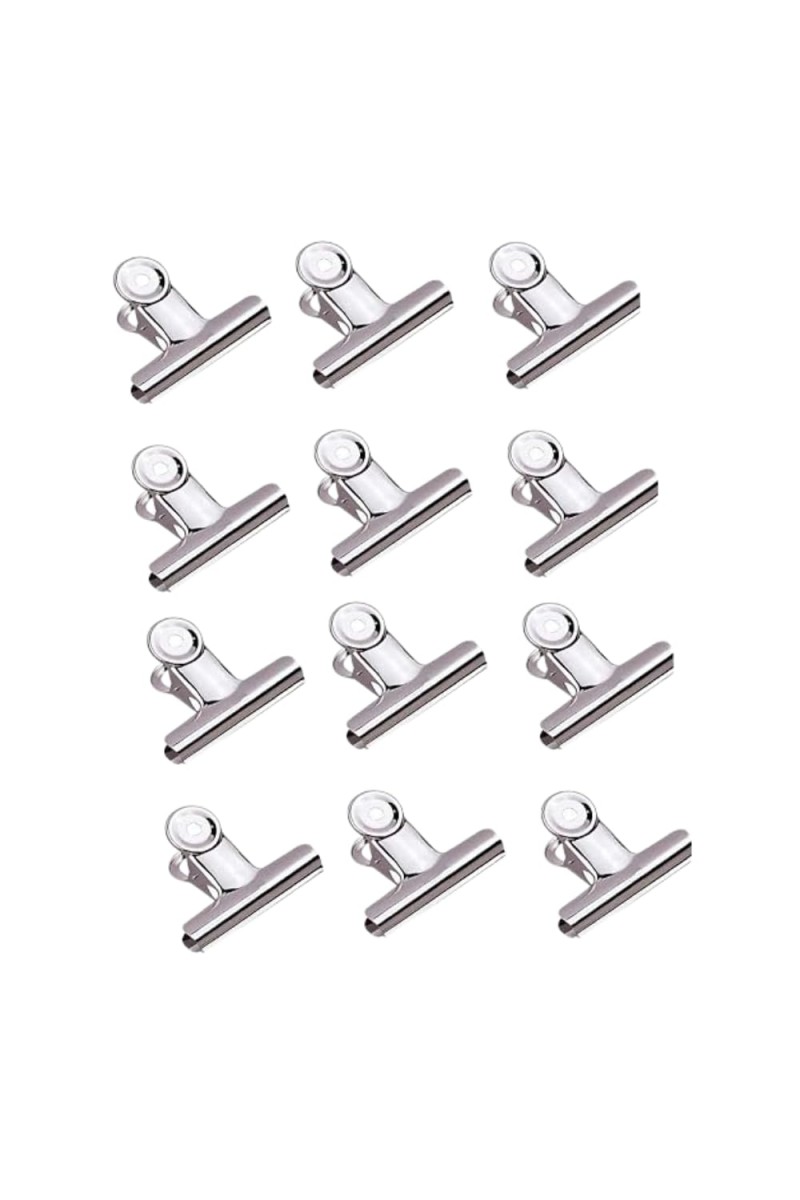 Hi Tech Sales 12 PCS Heavy-Duty 63mm Paper Round Binder Clips - Stainless Steel Paper Clamps for Office, Home, School