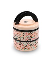 HiTechMart Stylish 2-Tier Lunch Box with Handle | Insulated, Leak-Proof Food Storage Container | BPA-Free, Portable Tiffin for Office, School, or Travel (Multicolor 1)