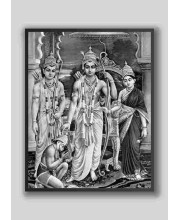 Ram Sita with Laxman Hanuman ji Wood laminated Photo Frame for Wall Hanging/Gift/Temple/puja Room/Home Decor