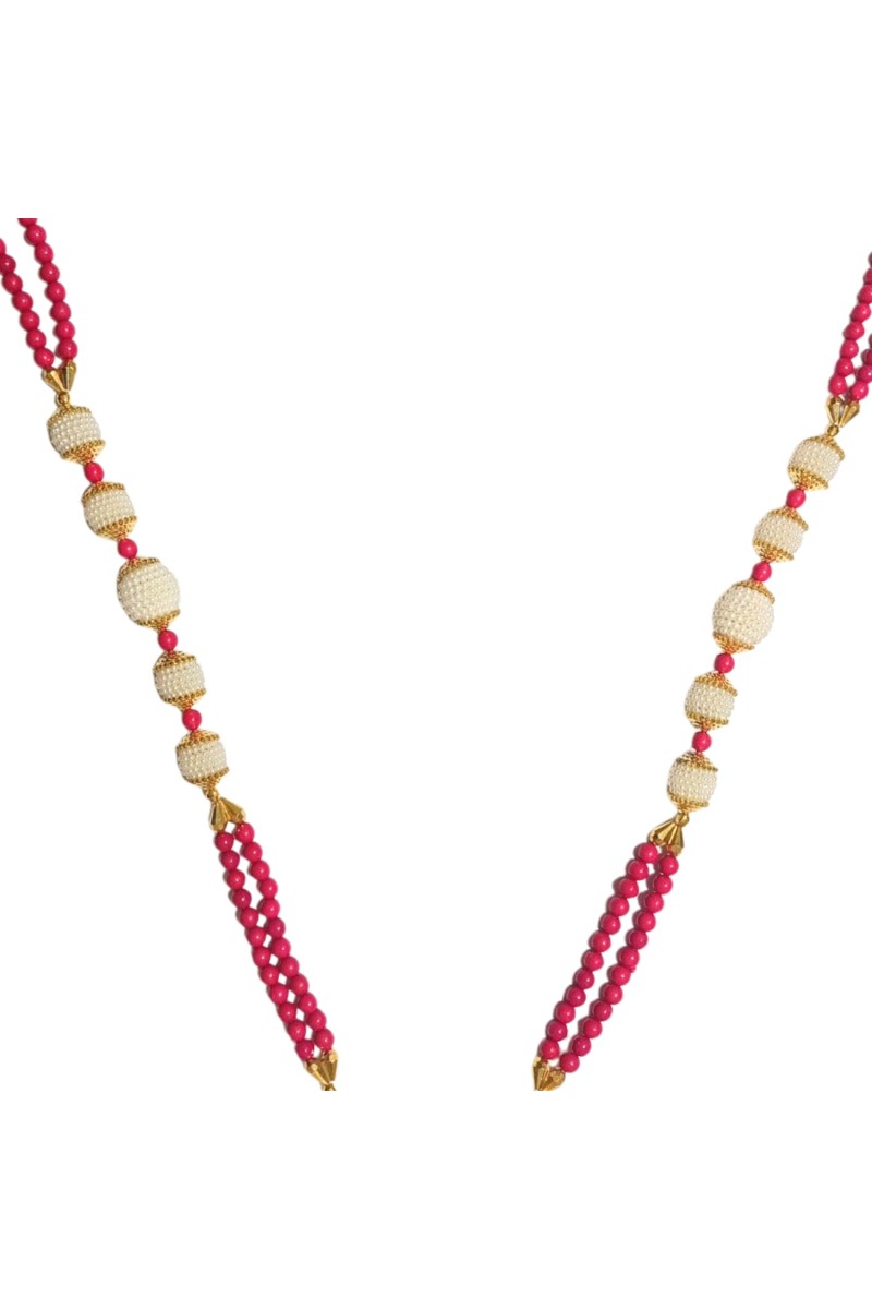 Handmade Multicolor Pearl Moti Mala Garland | 26 inch Decorative Haar for God Idol, Temple & Home Décor