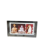 Acrylic Table Photo Frame with Sri Ramakrishna, Sarada Ma & Swami Vivekananda | Crystal Clear Religious Photo Stand for Home Temple, Office Desk & Gifting