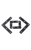 L-Shaped Flat Corner Brackets - Heavy Duty Iron Right Angle Braces with Pre-Drilled Holes for Furniture, Shelving, and Woodworking (Pack of 10) with 40 Screws.