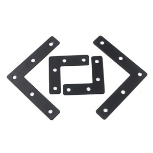 L-Shaped Flat Corner Brackets - Heavy Duty Iron Right Angle Braces with Pre-Drilled Holes for Furniture, Shelving, and Woodworking (Pack of 10) with 40 Screws.