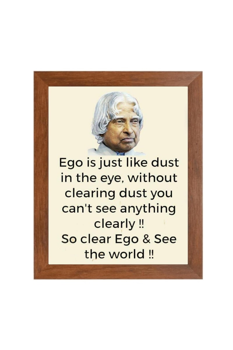 A P J Abdul Kalam & Famous Quote Brown Frame, 10x14InchesInspirational Wall Art for Office, Home DecorIdeal Spiritual Gift