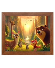 AI Funny Polar bear Art Picture for Kids - 10x14 inches, Brown Color - Perfect Wall Decor for Children's Room