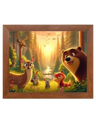 AI Funny Polar bear Art Picture for Kids - 12x16 inches, Brown Color - Perfect Wall Decor for Children's Room