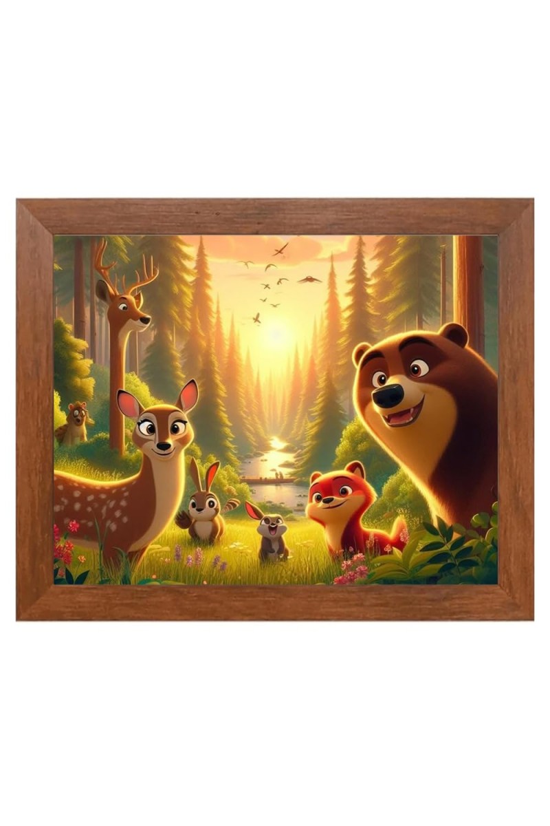 AI Funny Polar bear Art Picture for Kids - 10x14 inches, Brown Color - Perfect Wall Decor for Children's Room