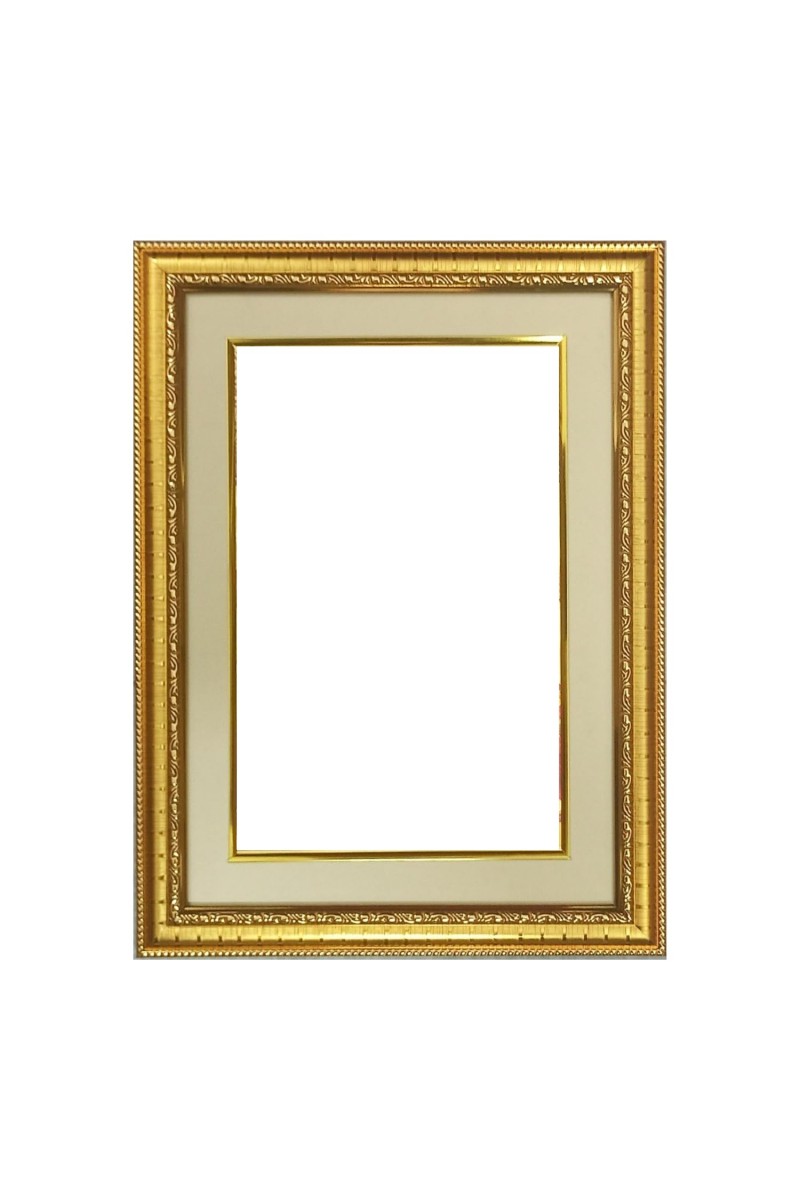 HiTechMart Gold Ornate Blank Picture Frame – 11x7 Inch with Elegant Matting – Classic Wall & Tabletop Display – Vintage-Style Decorative Photo Frame – Ideal for Home, Office & Gifts (1)