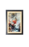 The beautiful butterfly Photo Frame Funny Animal and Bird Cartoon Art, Black color, 19x23 Inch