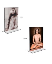 Sri Sri Yogananda & Mahavatar Babaji Acrylic T-Style Photo Stand - 11x13 Inches, Compact and Stylish Spiritual Display, easily change 2 photos (Pack of 1)