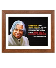 A P J Abdul Kalam & Famous Quote Brown Frame, 10x14InchesInspirational Wall Art for Office, Home DecorIdeal Spiritual Gift